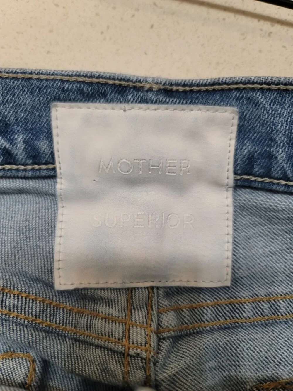 MOTHER Light Blue High-Rise Straight Jeans